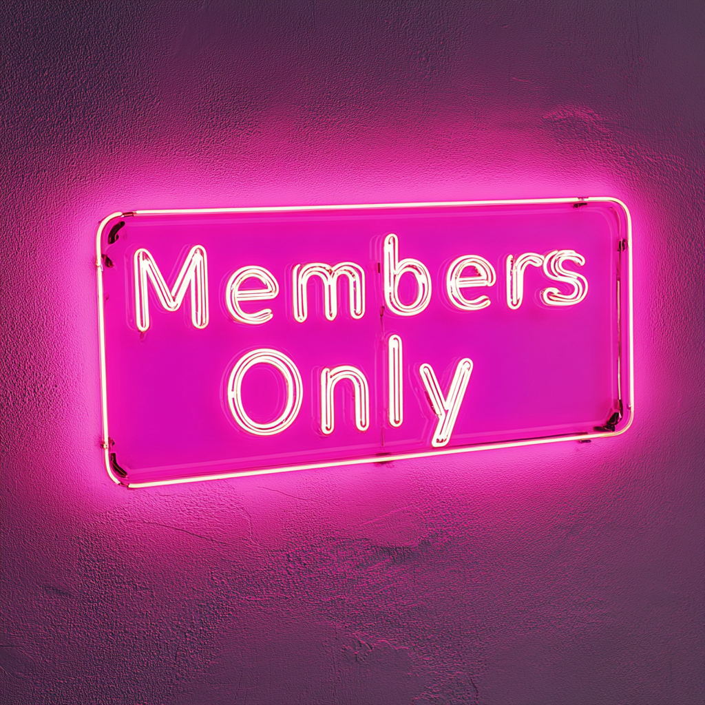 "Members Only" - Pink Neon Sign, 18 Inches