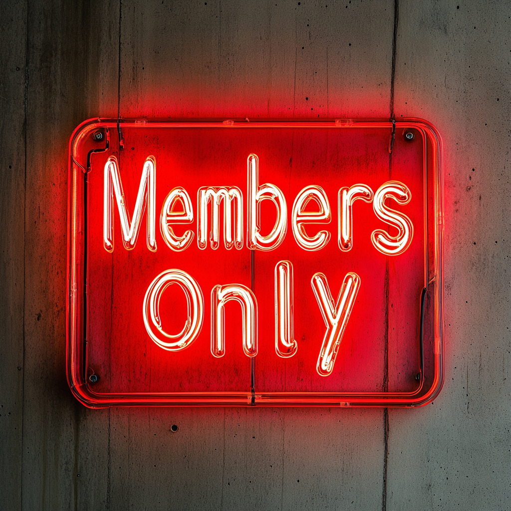 "Members Only" - Red Neon Sign, 18 Inches