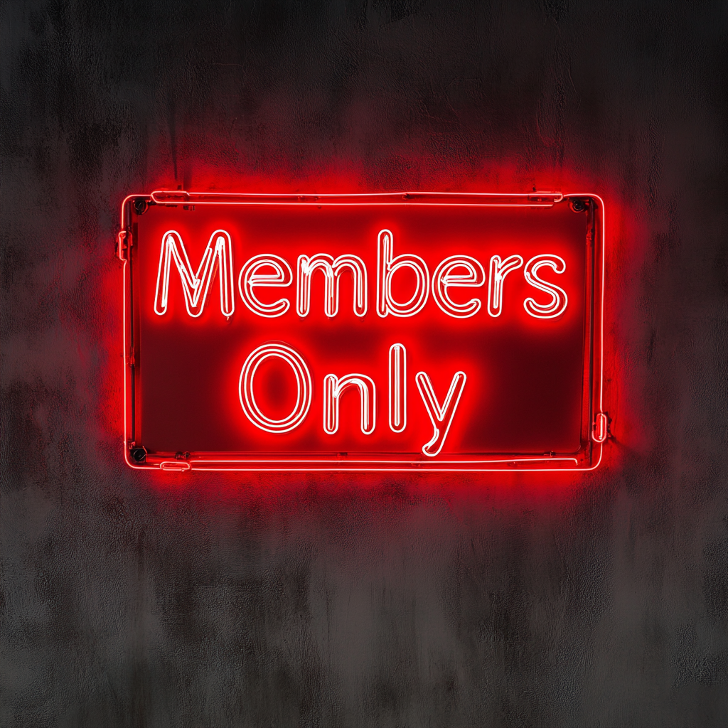 "Members Only" - Red Neon Sign, 18 Inches