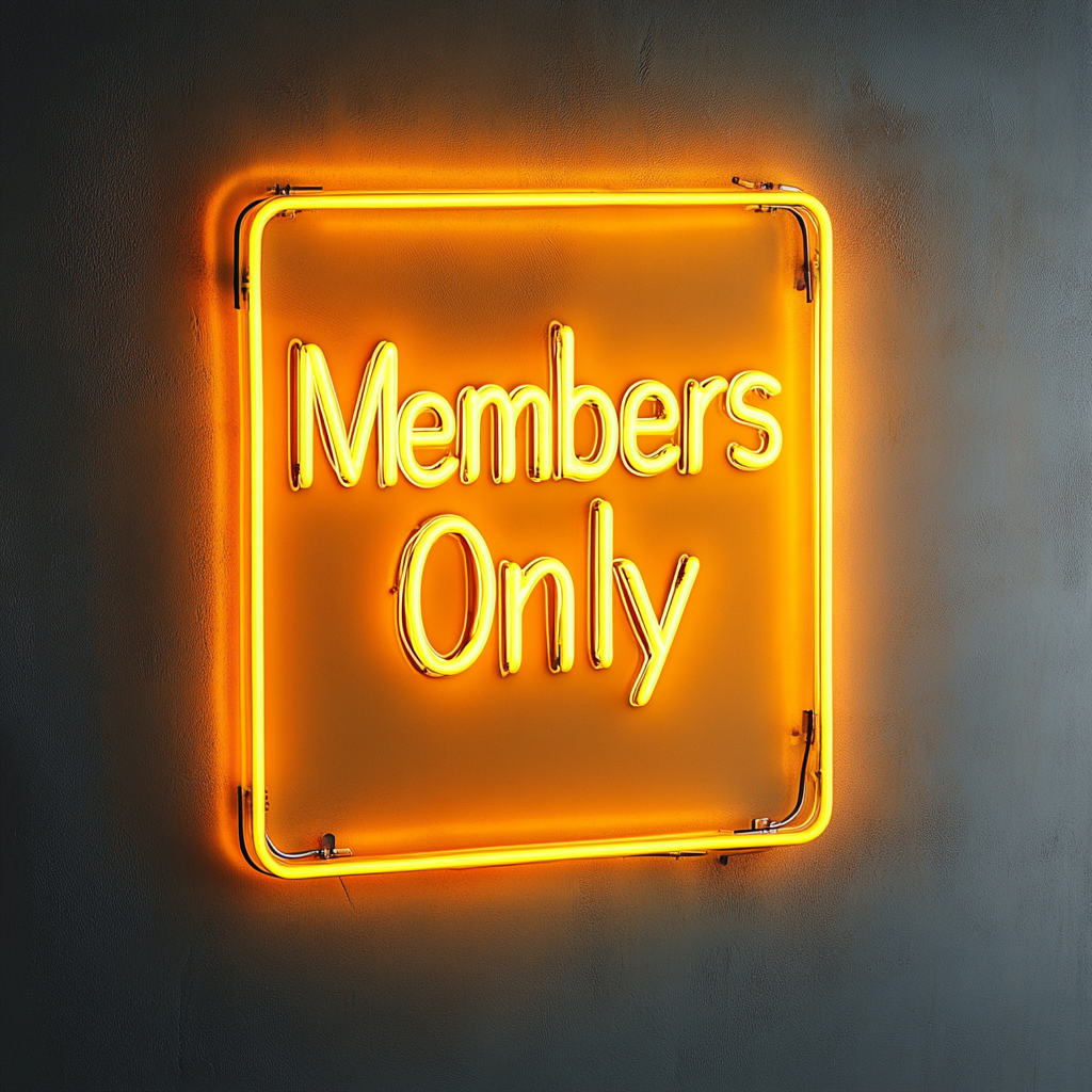 "Members Only" - Yellow Neon Sign, 18 Inches