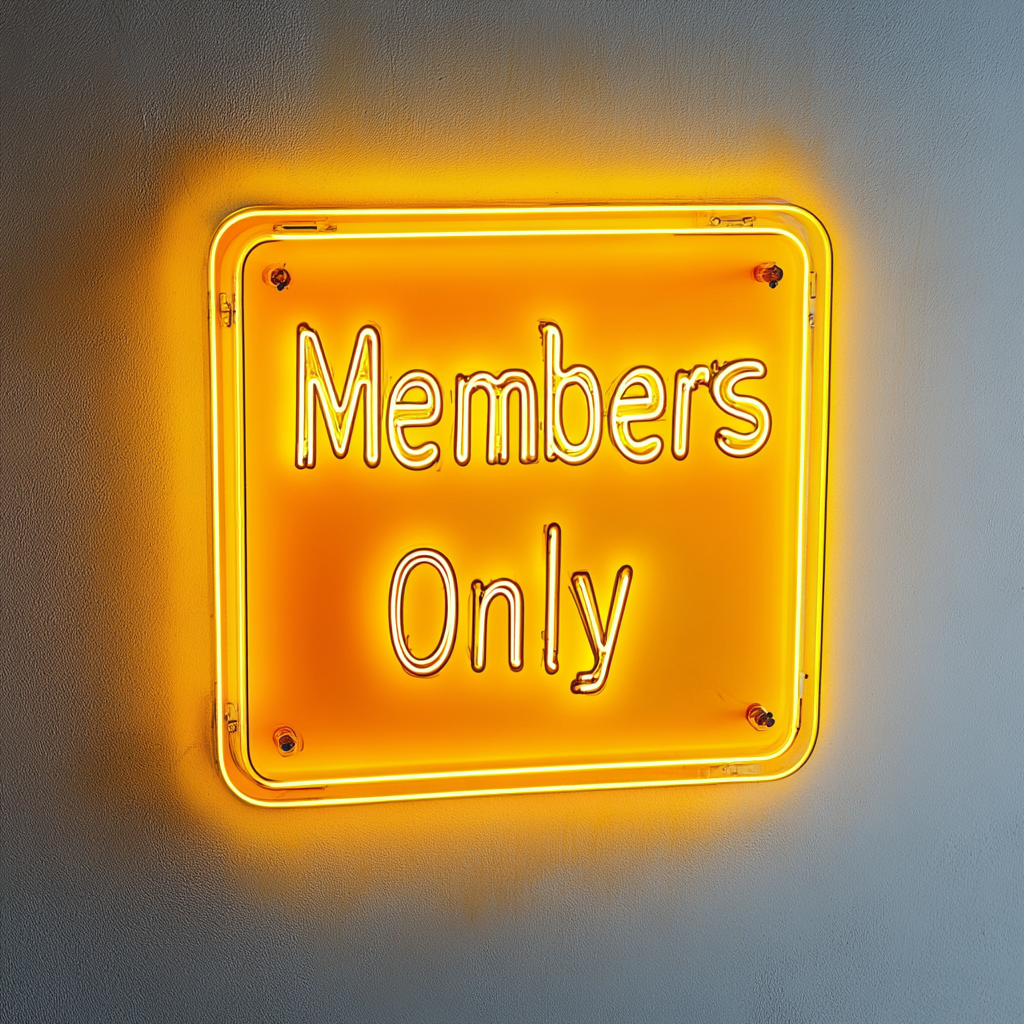 "Members Only" - Yellow Neon Sign, 18 Inches