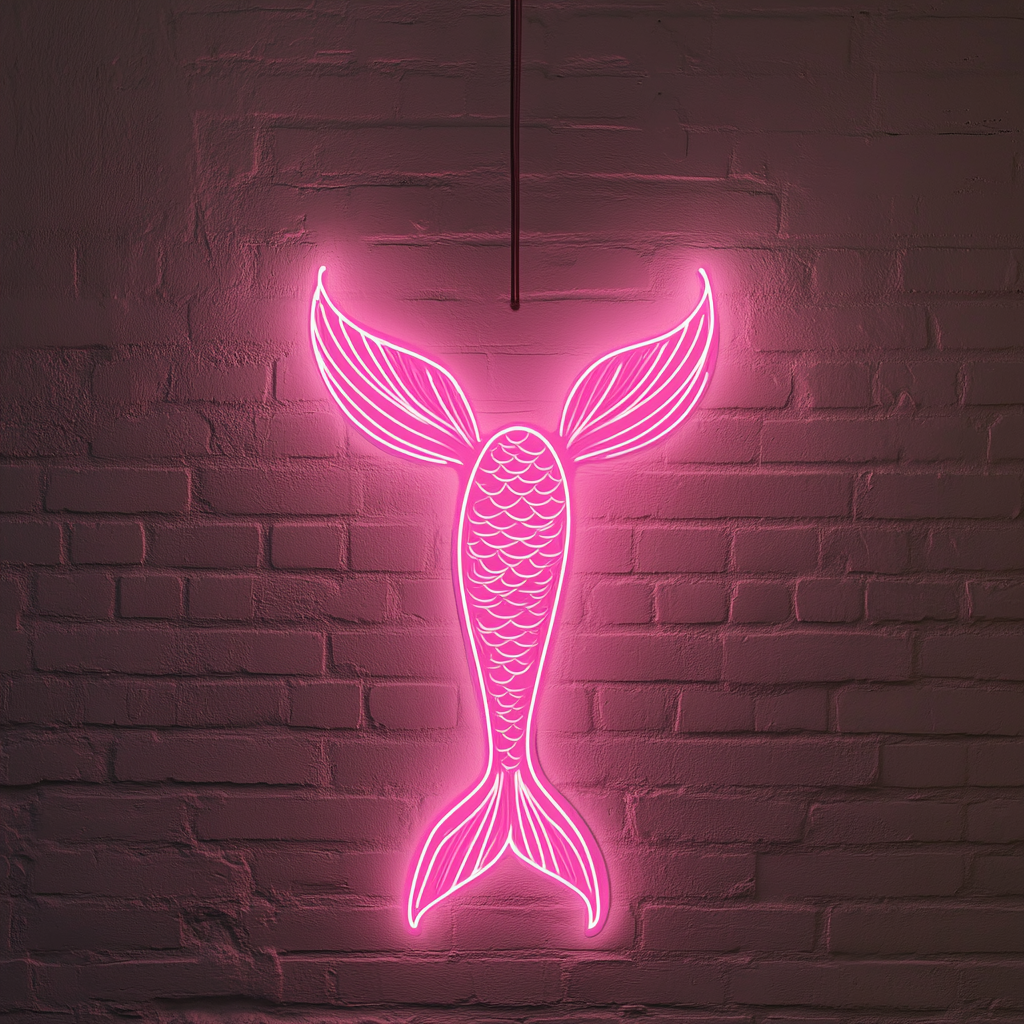 Mermaid Tail - Pink Neon Sign, 18 Inches