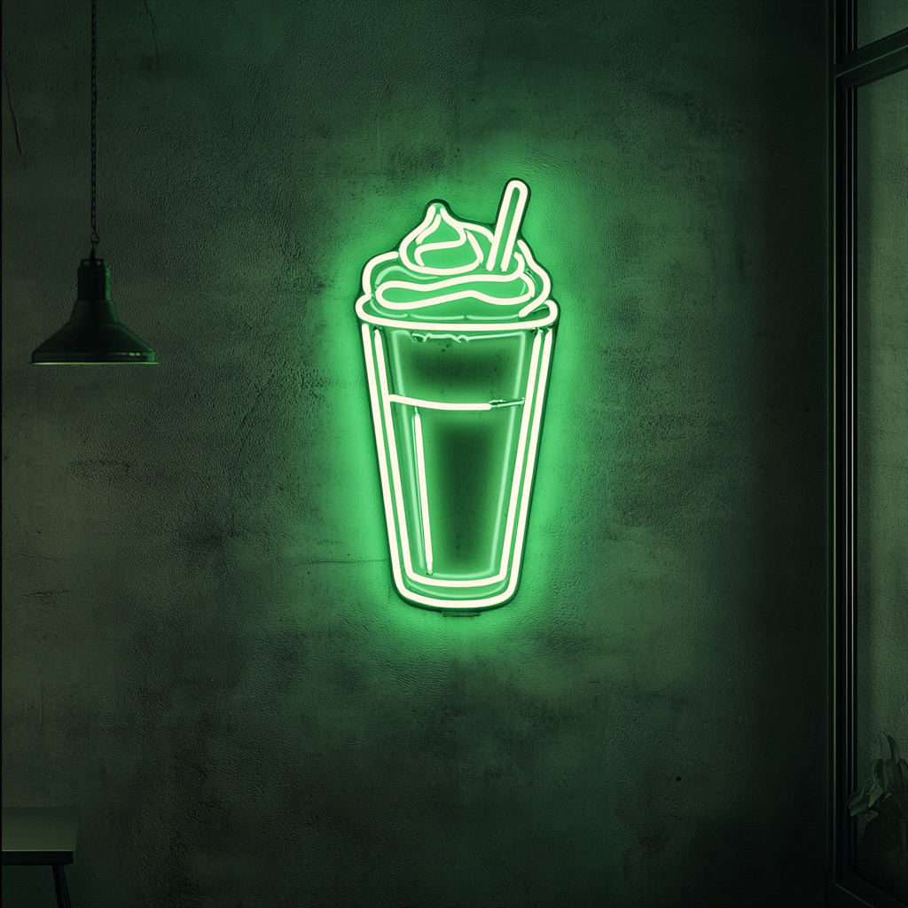 Milkshake - Green Neon Sign, 24 Inches