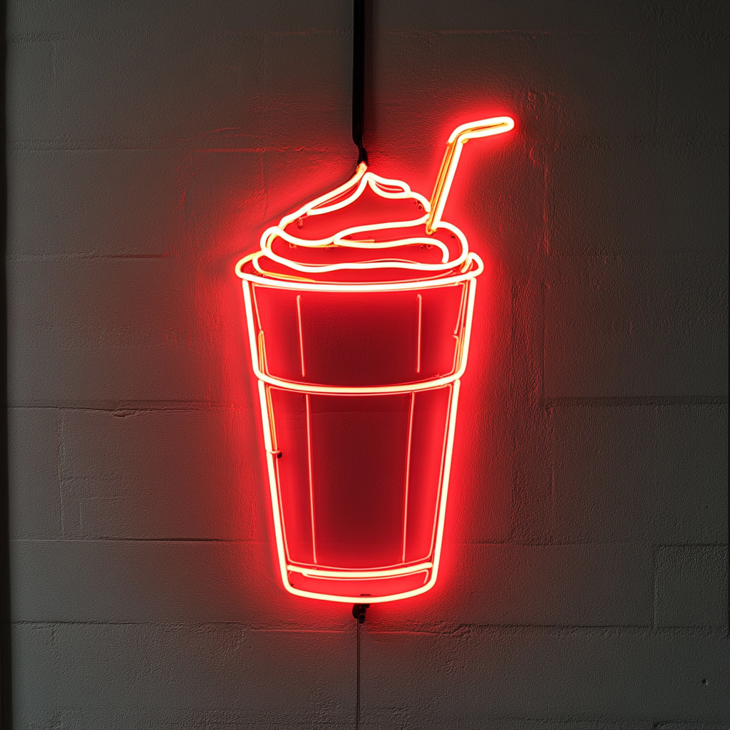 Milkshake - Red Neon Sign, 24 Inches