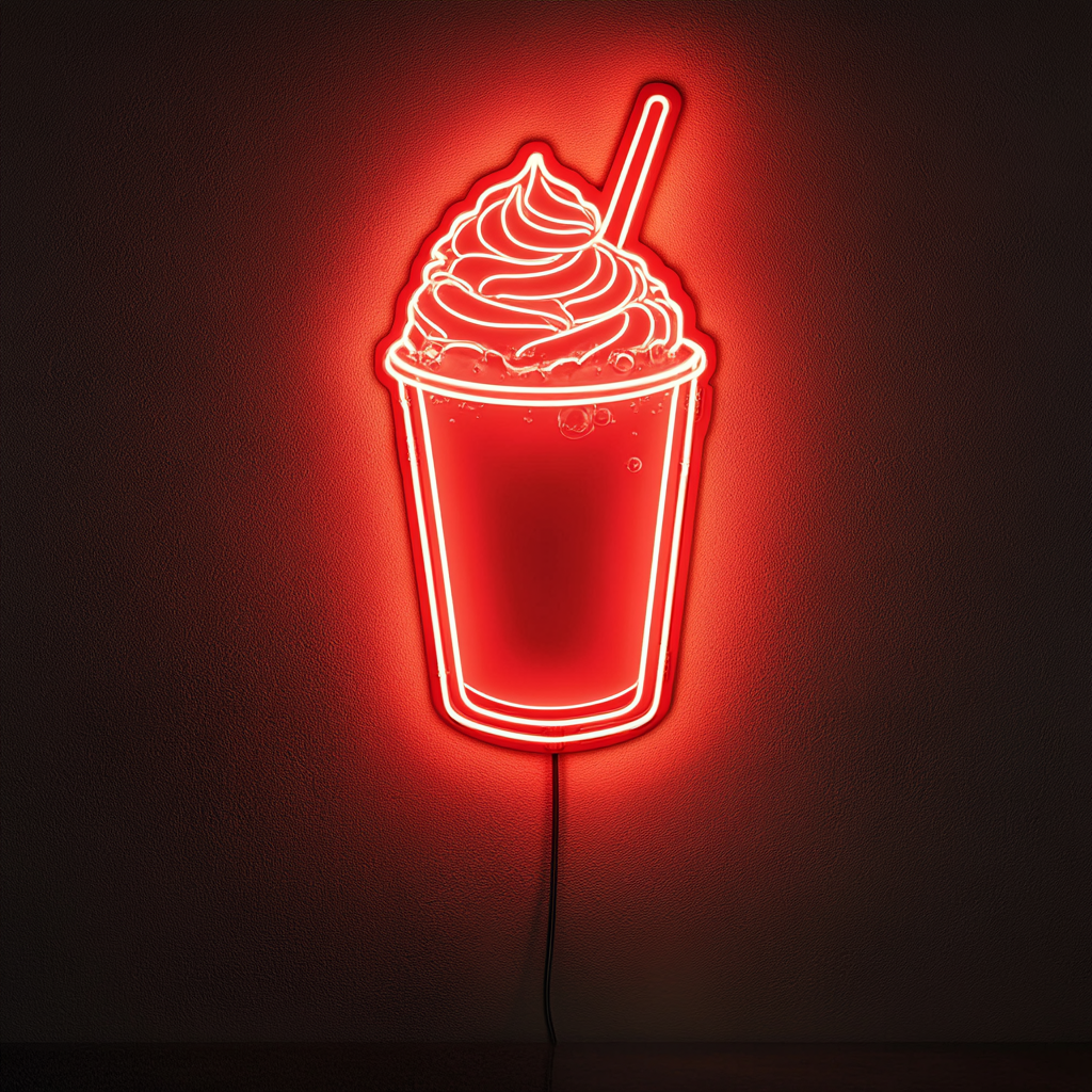 Milkshake - Red Neon Sign, 24 Inches