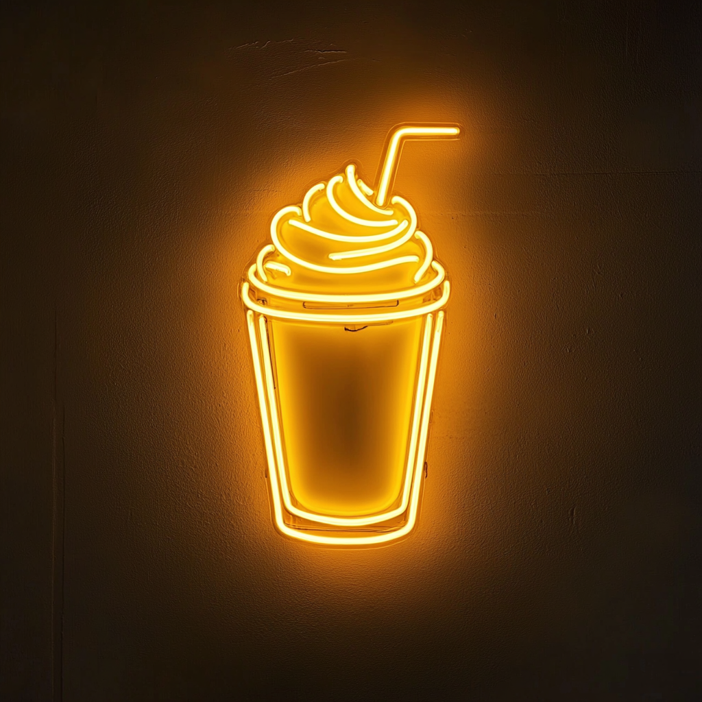 Milkshake - Yellow Neon Sign, 24 Inches
