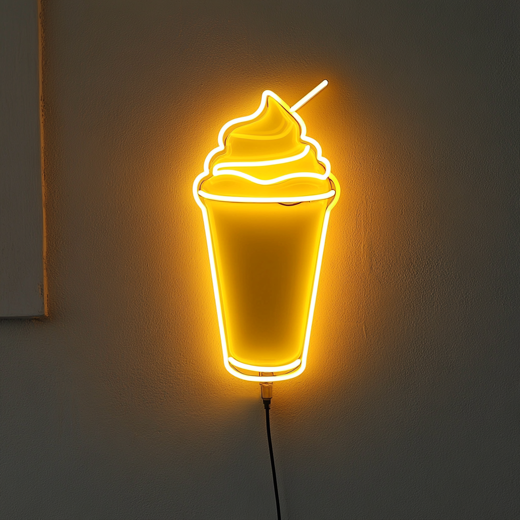 Milkshake - Yellow Neon Sign, 18 Inches