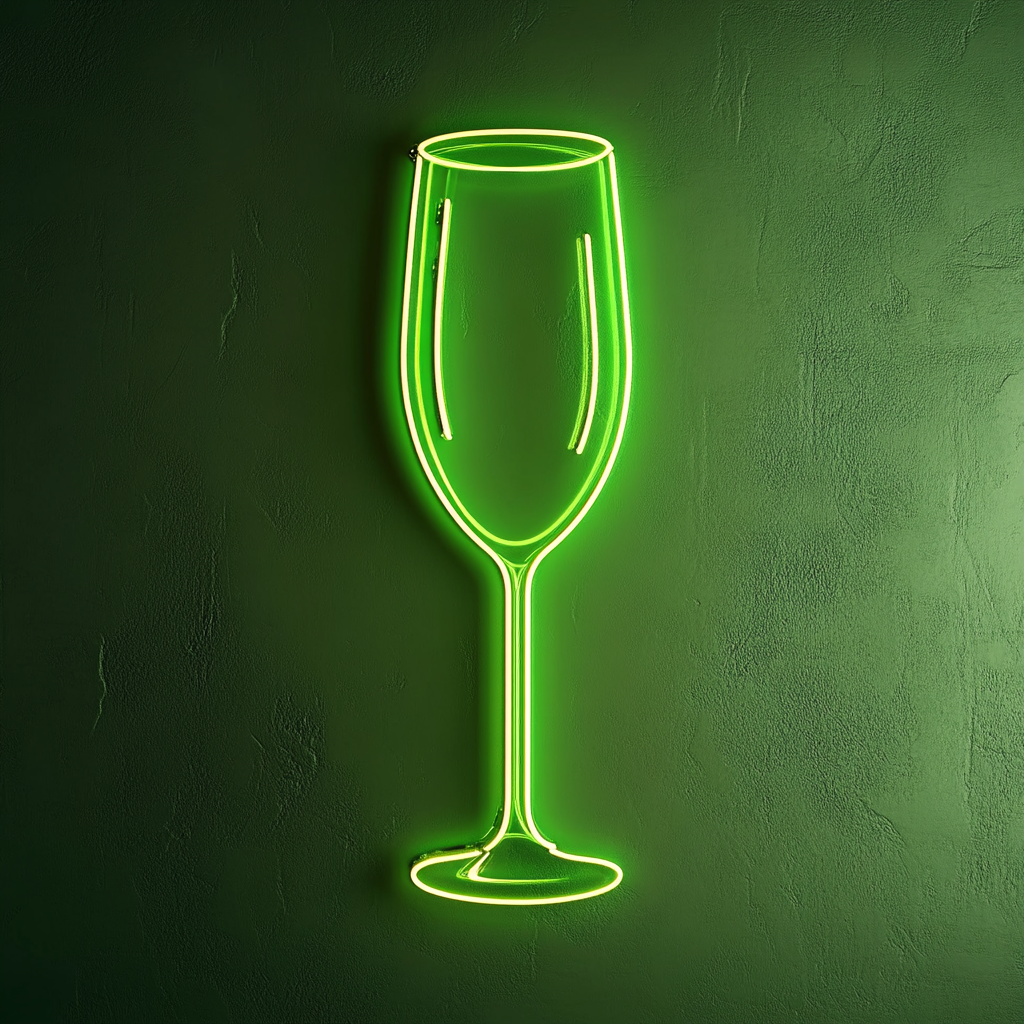 Mimosa Glass - Green Neon Sign, 24 Inches