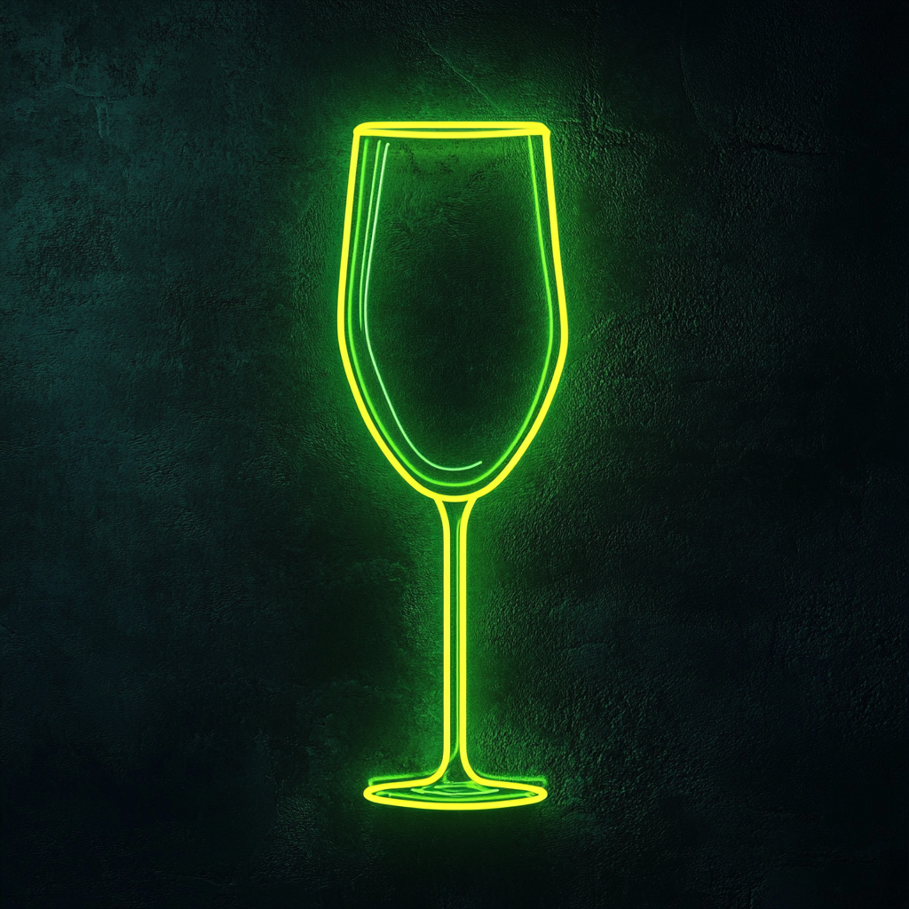 Mimosa Glass - Green Neon Sign, 18 Inches