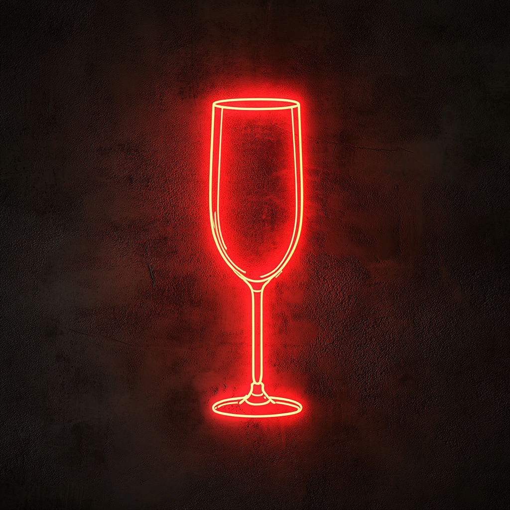 Mimosa Glass - Red Neon Sign, 18 Inches