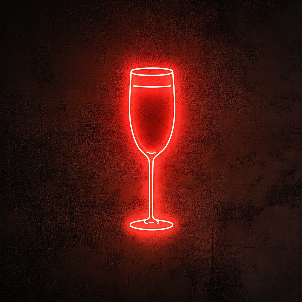 Mimosa Glass - Red Neon Sign, 24 Inches