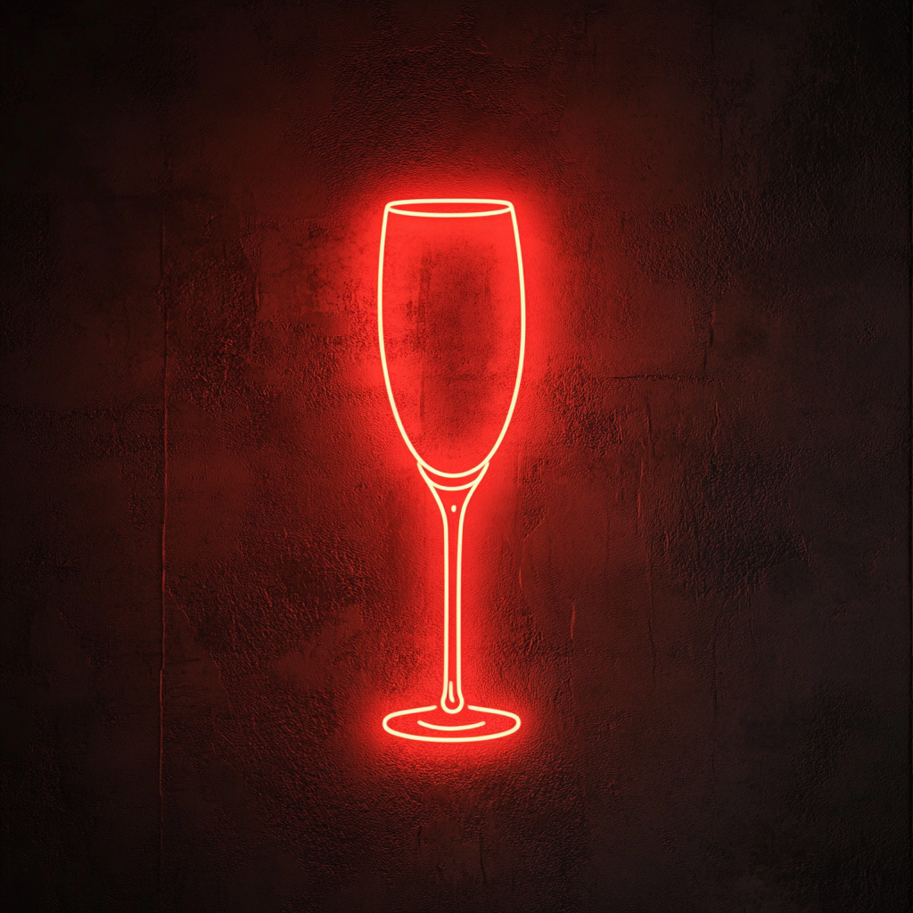 Mimosa Glass - Red Neon Sign, 24 Inches