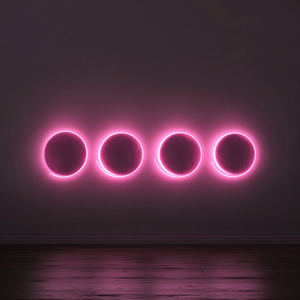 Moon Phases - Pink Neon Sign, 18 Inches