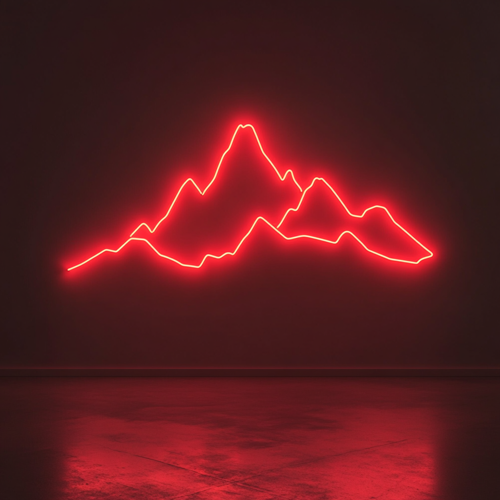 Mountain Range - Red Neon Sign, 24 Inches