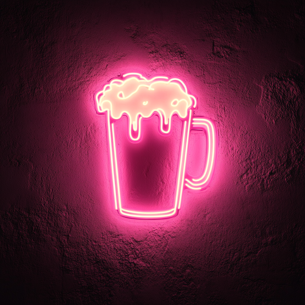 Mug of Root Beer - Pink Neon Sign, 18 Inches