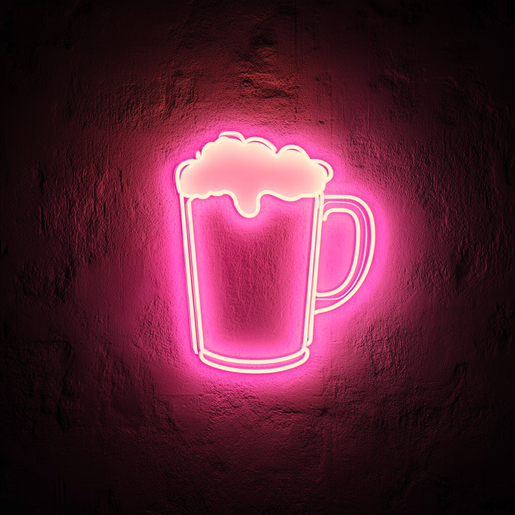 Mug of Root Beer - Pink Neon Sign, 18 Inches