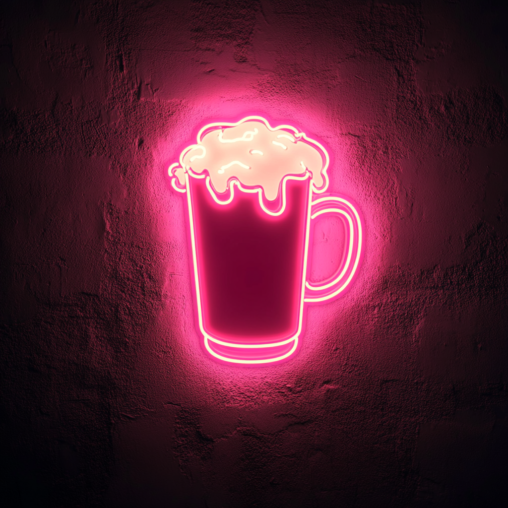 Mug of Root Beer - Pink Neon Sign, 18 Inches