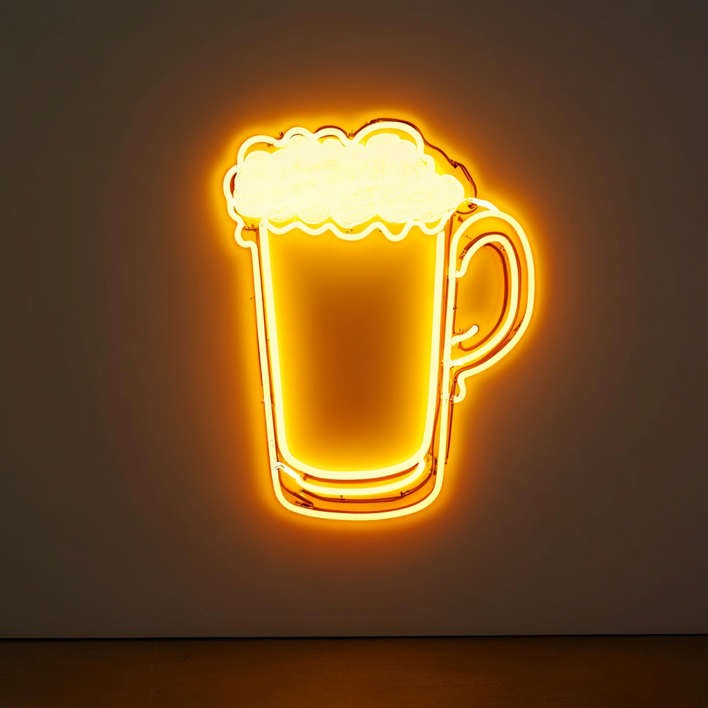 Mug of Root Beer - Yellow Neon Sign, 18 Inches