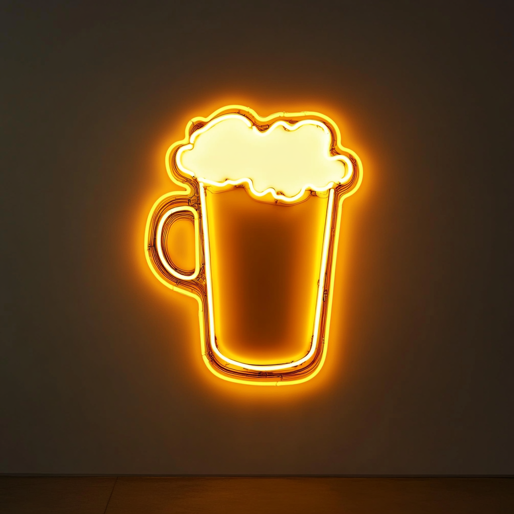 Mug of Root Beer - Yellow Neon Sign, 18 Inches