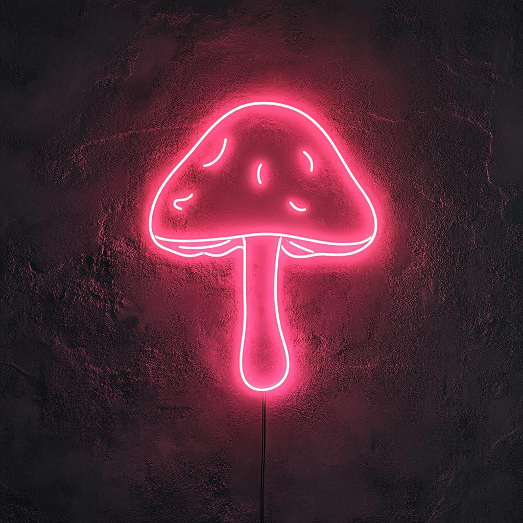 Mushroom - Pink Neon Sign, 18 Inches