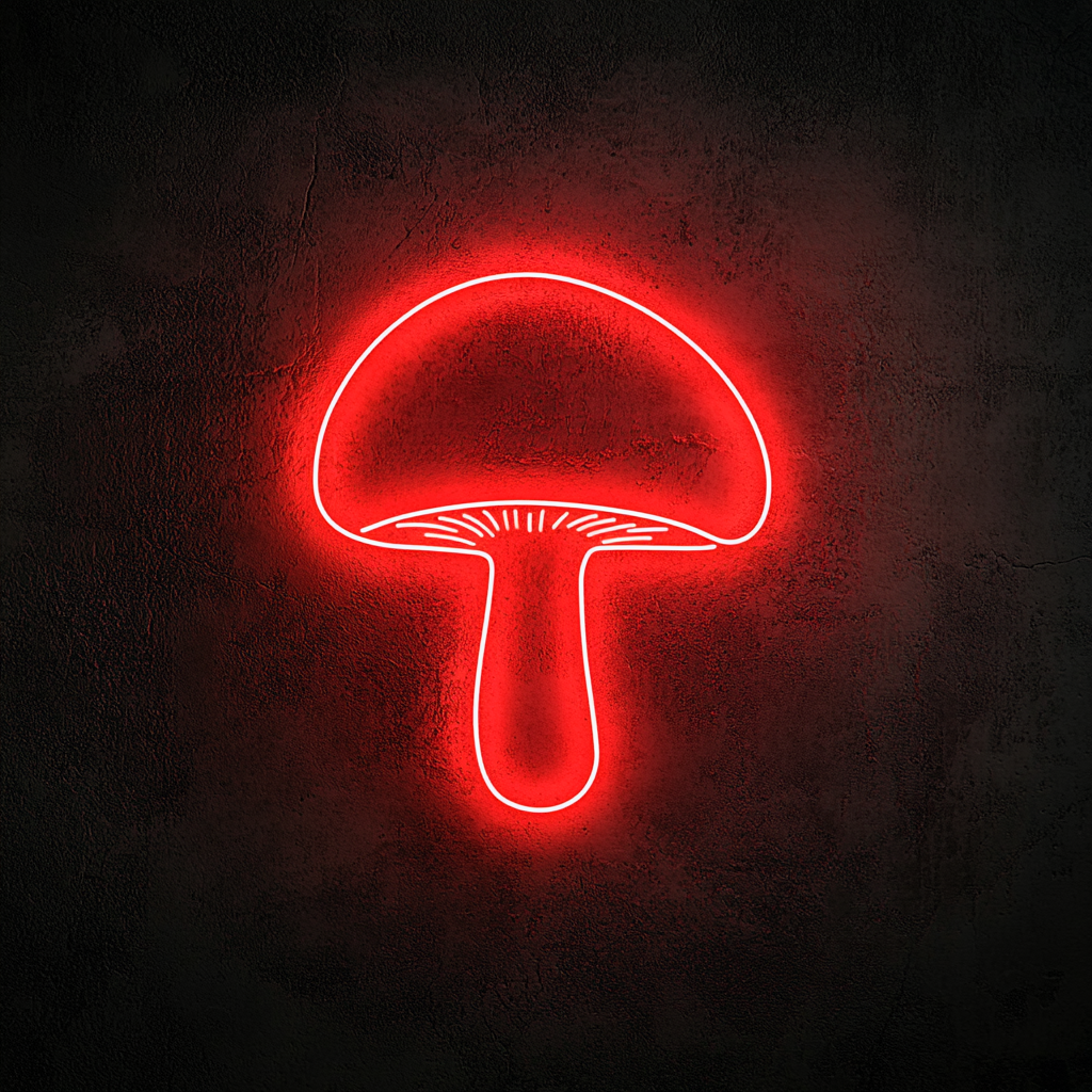 Mushroom - Red Neon Sign, 24 Inches