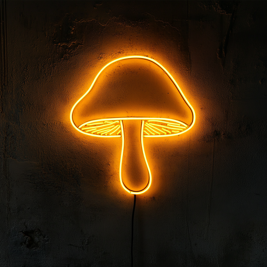 Mushroom - Yellow Neon Sign, 24 Inches