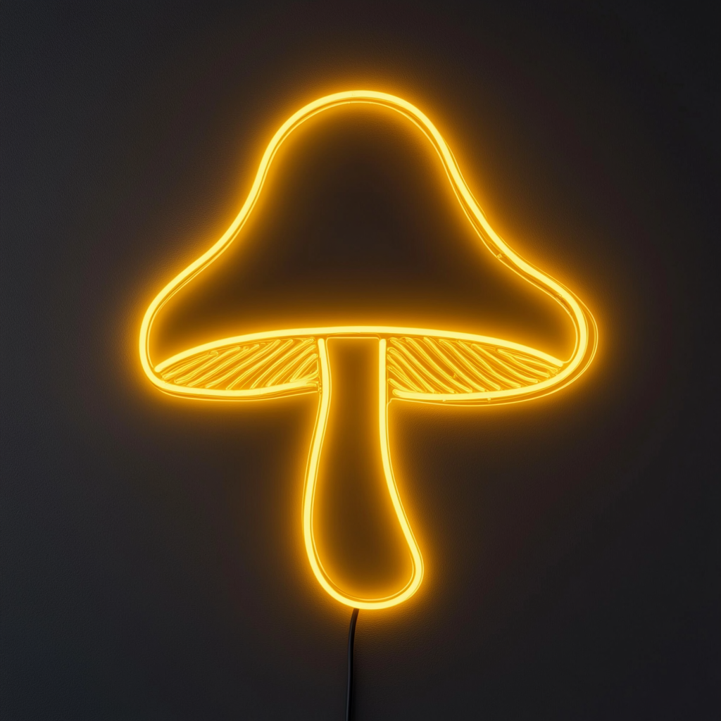 Mushroom - Yellow Neon Sign, 24 Inches