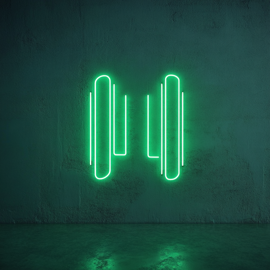 Music Equalizer - Green Neon Sign, 24 Inches