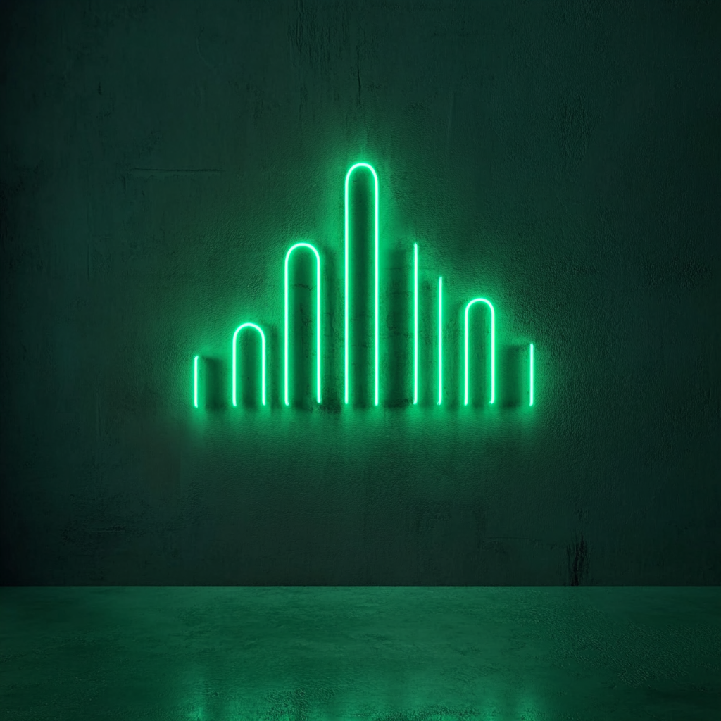 Music Equalizer - Green Neon Sign, 24 Inches