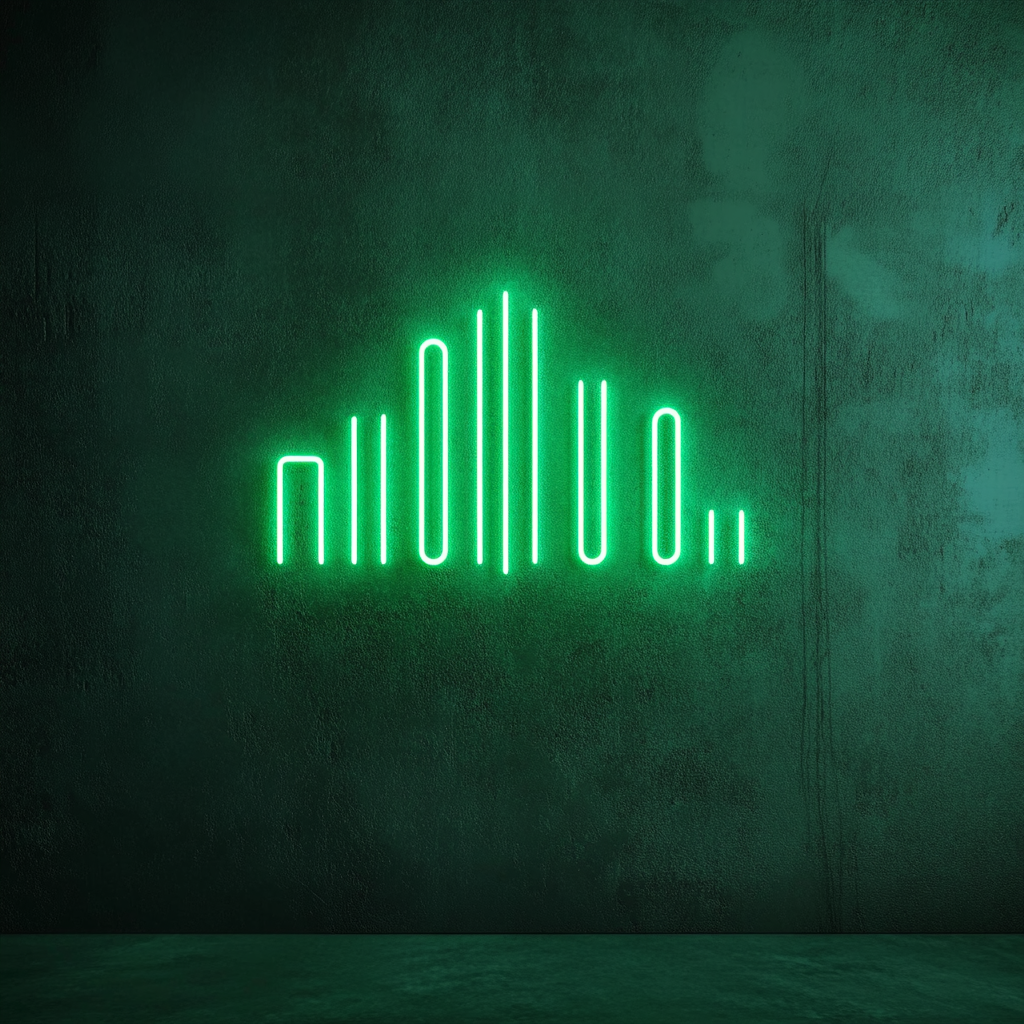 Music Equalizer - Green Neon Sign, 24 Inches