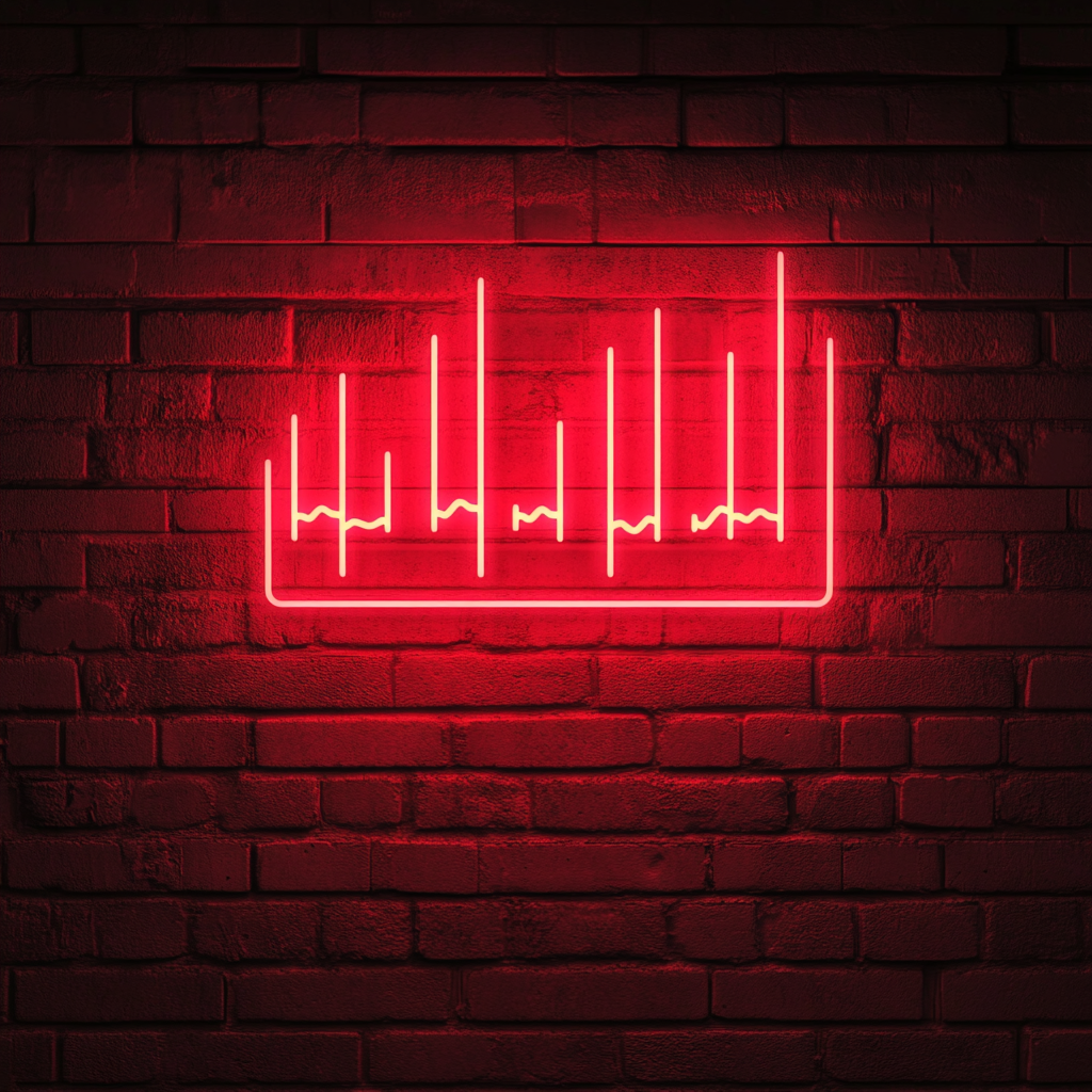 Music Equalizer - Red Neon Sign, 18 Inches