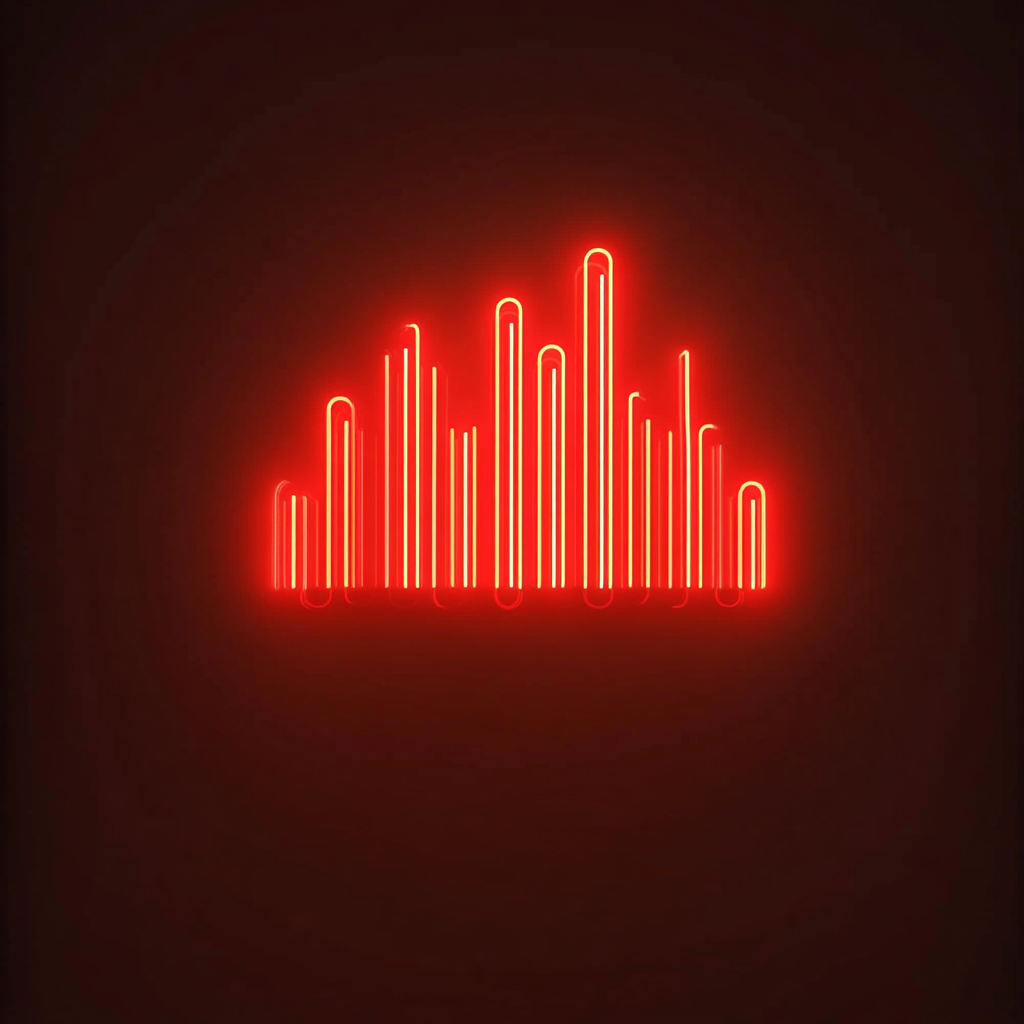 Music Equalizer - Red Neon Sign, 18 Inches