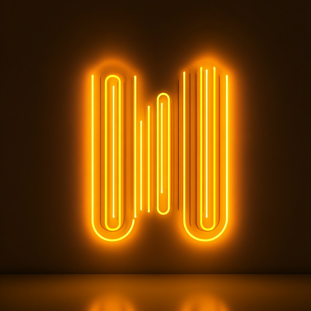 Music Equalizer - Yellow Neon Sign, 18 Inches