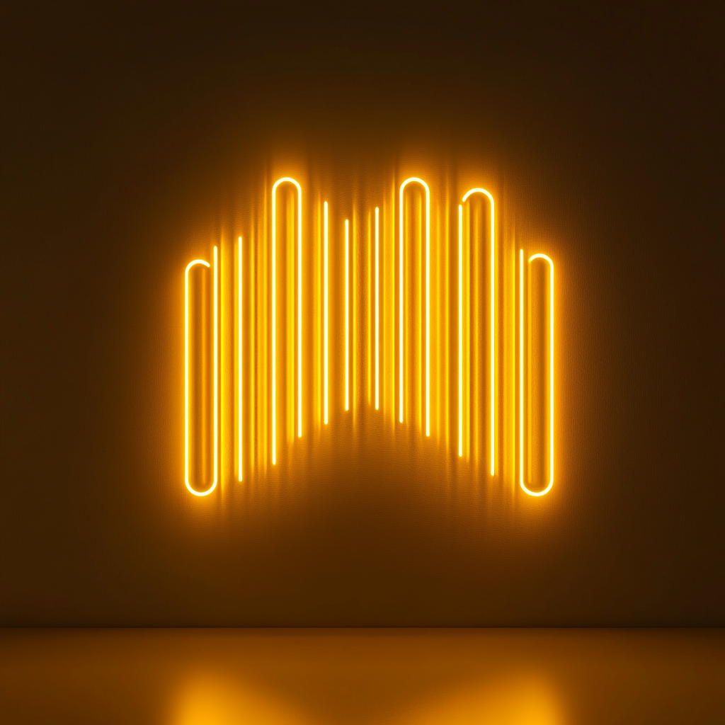 Music Equalizer - Yellow Neon Sign, 18 Inches