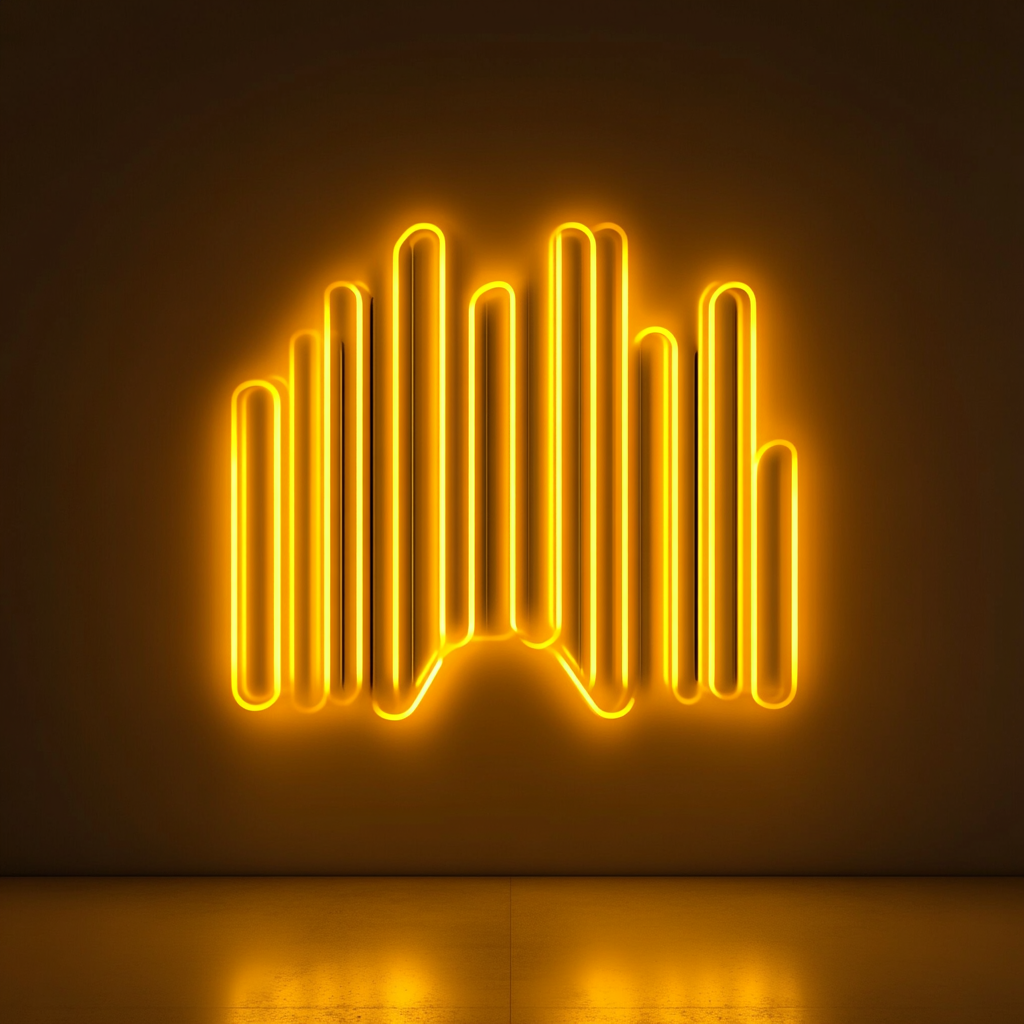 Music Equalizer - Yellow Neon Sign, 18 Inches