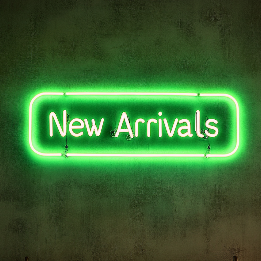 "New Arrivals" - Green Neon Sign, 18 Inches