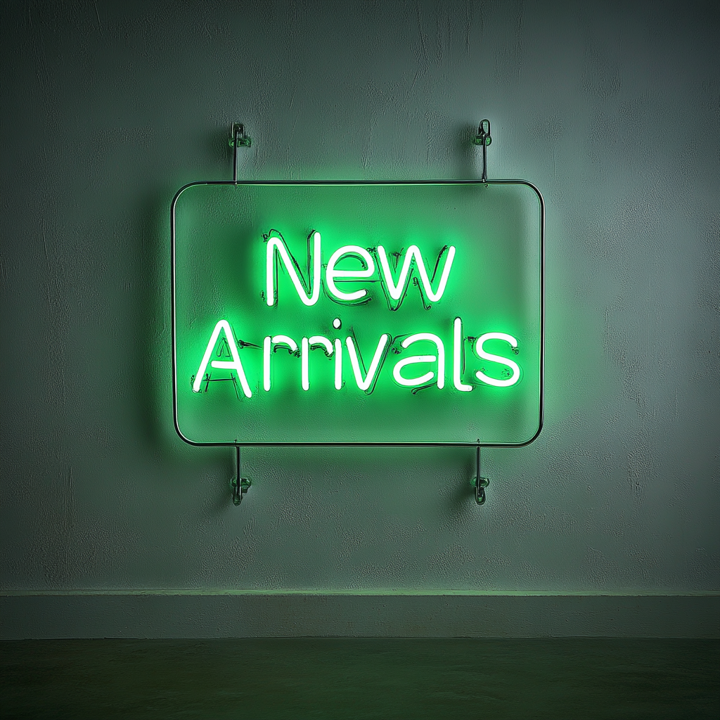 "New Arrivals" - Green Neon Sign, 18 Inches