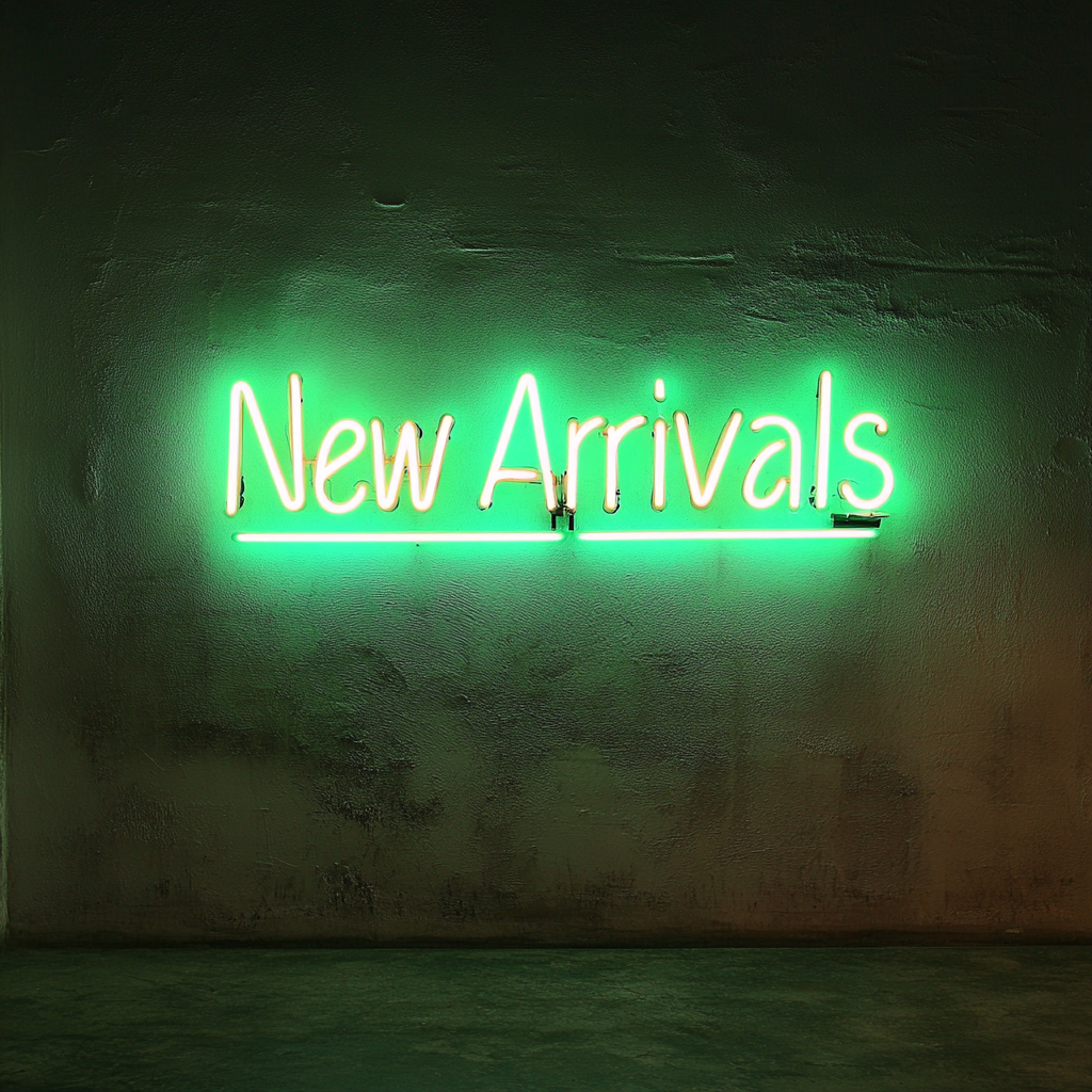 "New Arrivals" - Green Neon Sign, 18 Inches