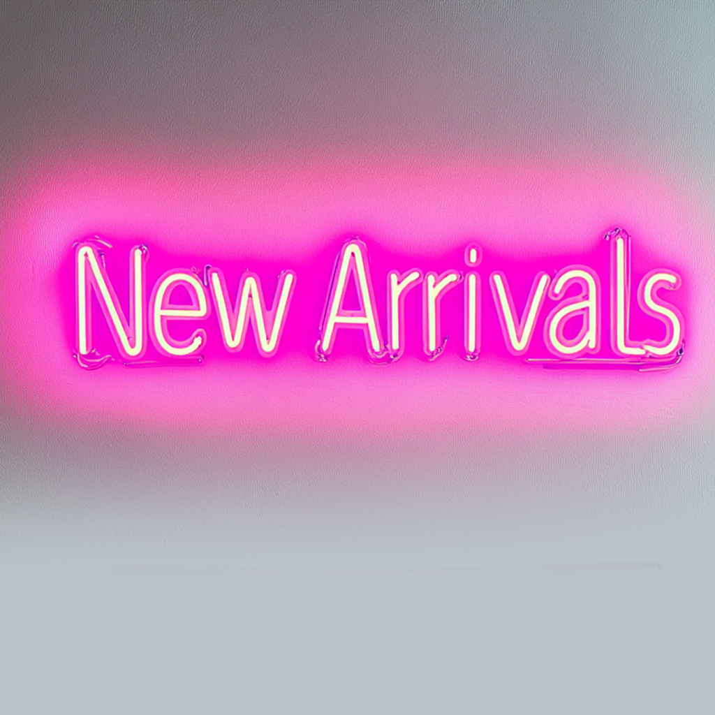 "New Arrivals" - Pink Neon Sign, 18 Inches