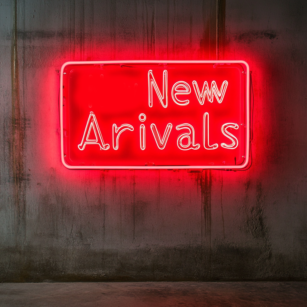 "New Arrivals" - Red Neon Sign, 18 Inches