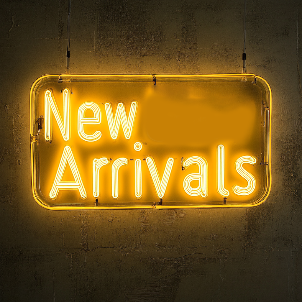 "New Arrivals" - Yellow Neon Sign, 18 Inches