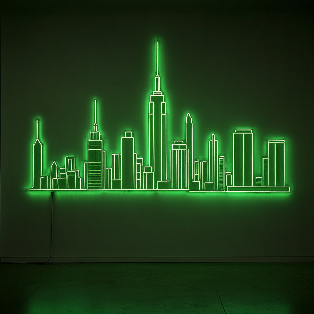 New York - Green Neon Sign, 18 Inches
