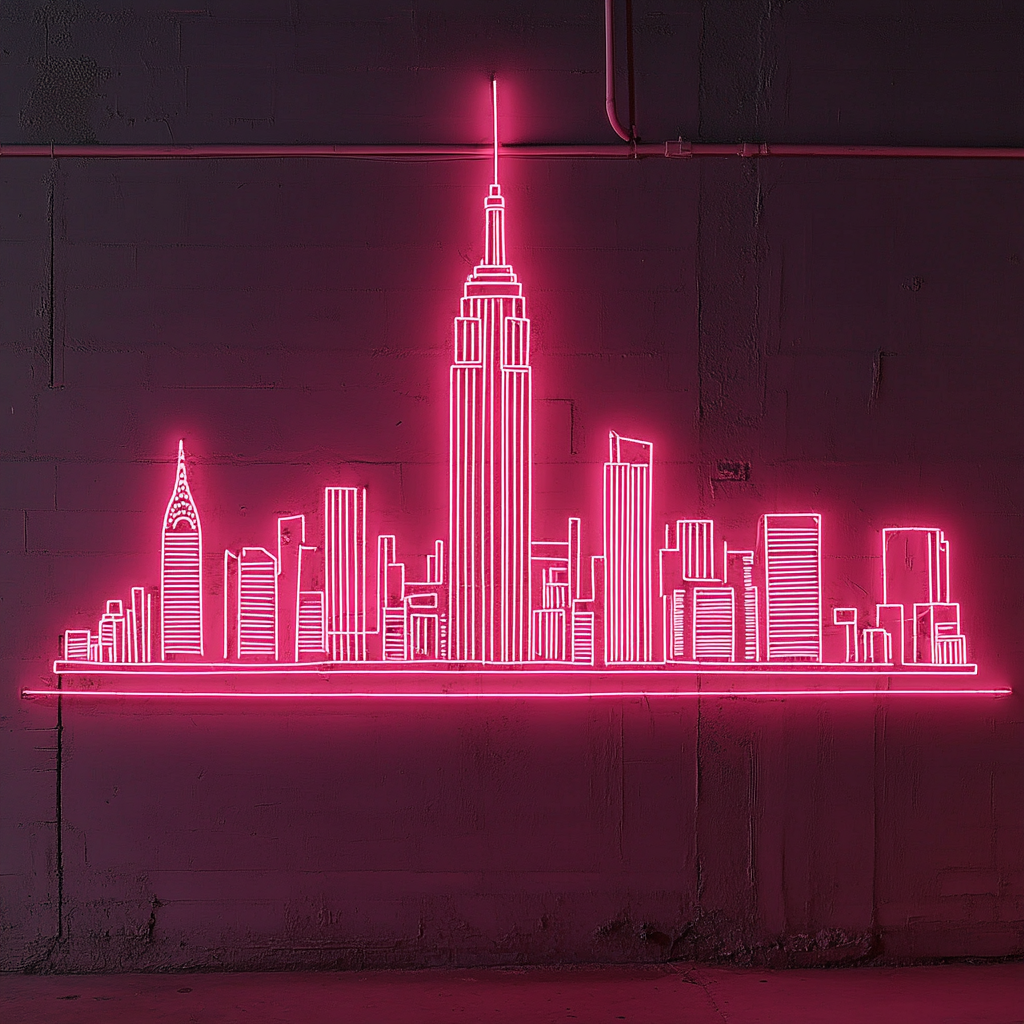 New York - Pink Neon Sign, 18 Inches