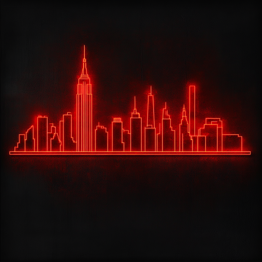 New York - Red Neon Sign, 18 Inches