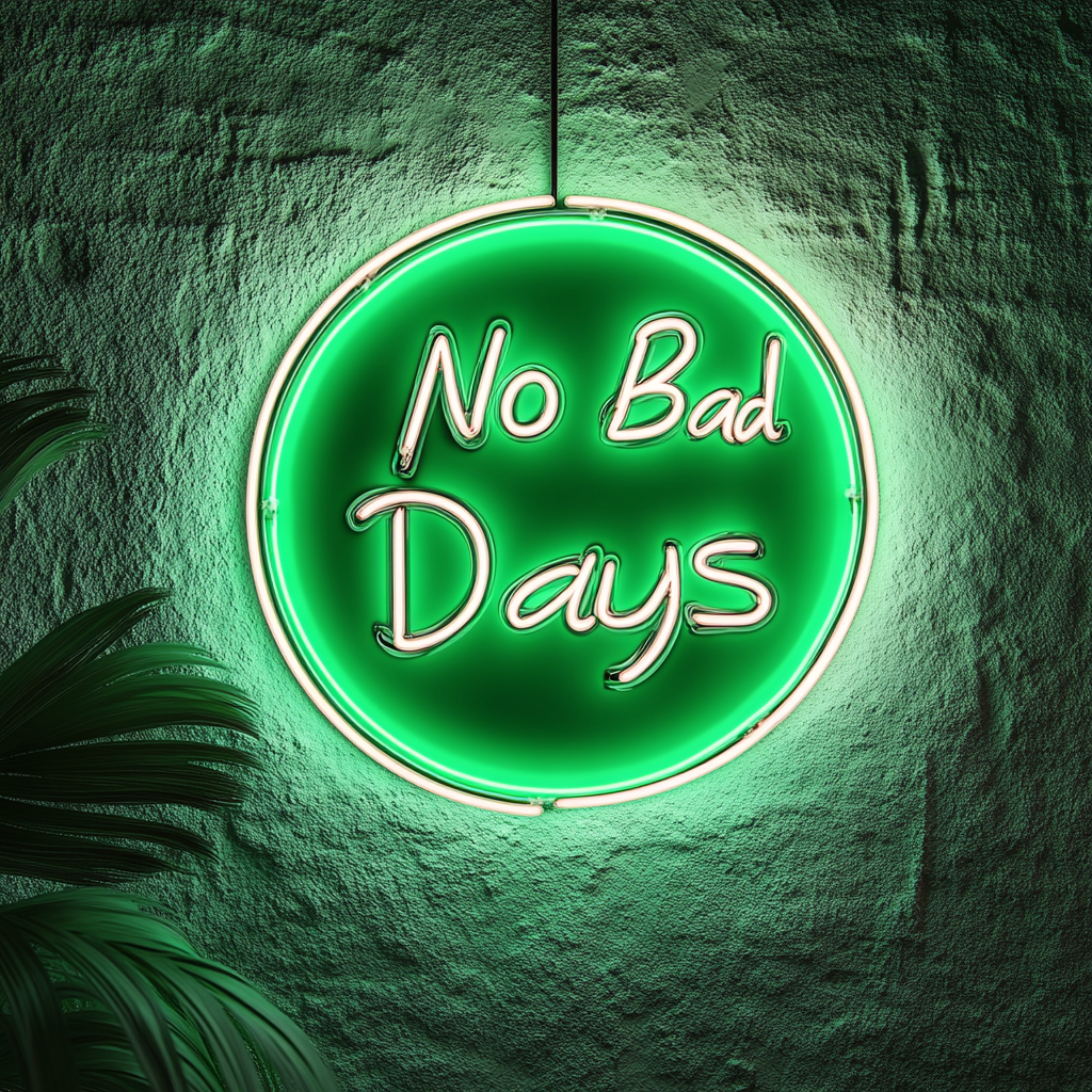No Bad Days - Green Neon Sign, 24 Inches