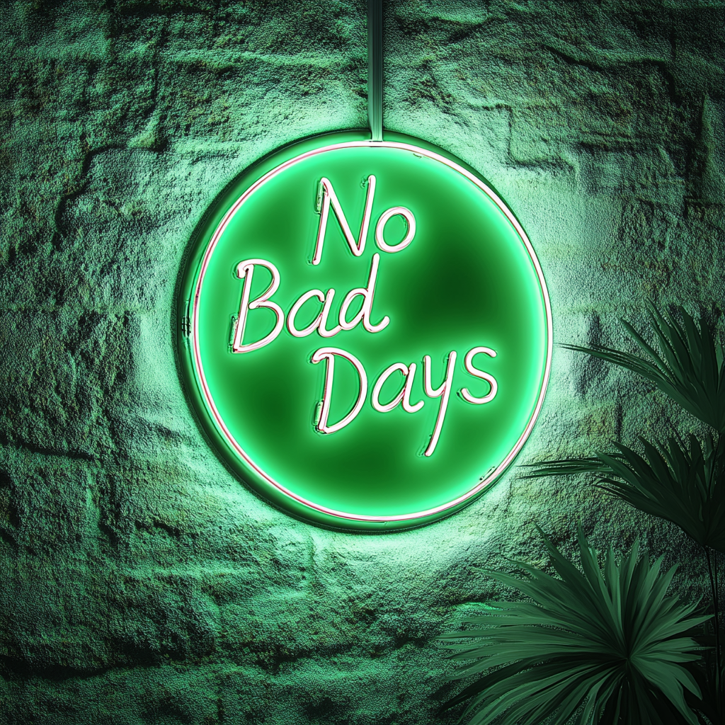 No Bad Days - Green Neon Sign, 18 Inches