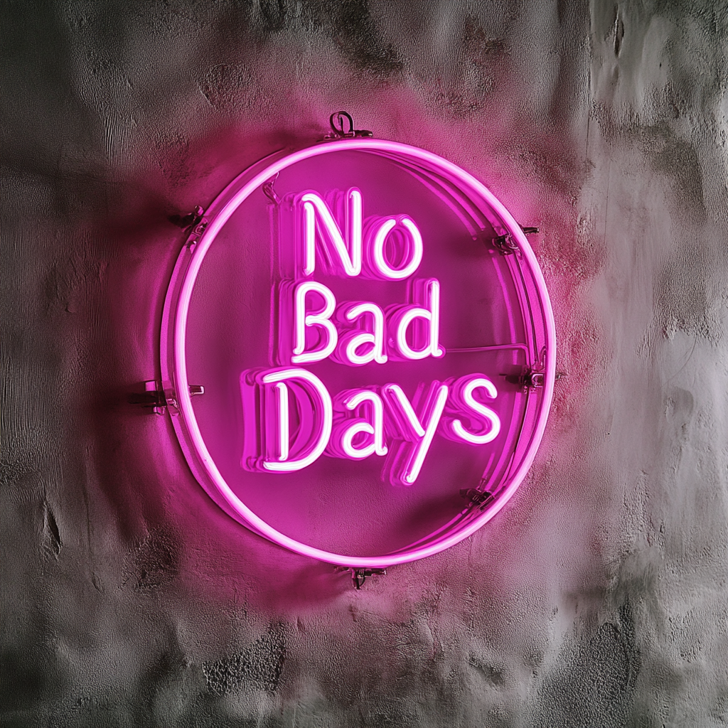 No Bad Days - Pink Neon Sign, 18 Inches
