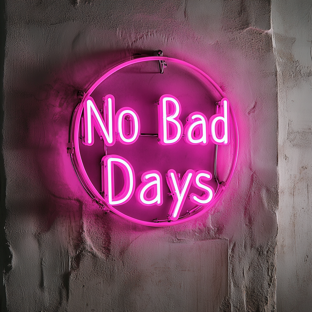 No Bad Days - Pink Neon Sign, 18 Inches