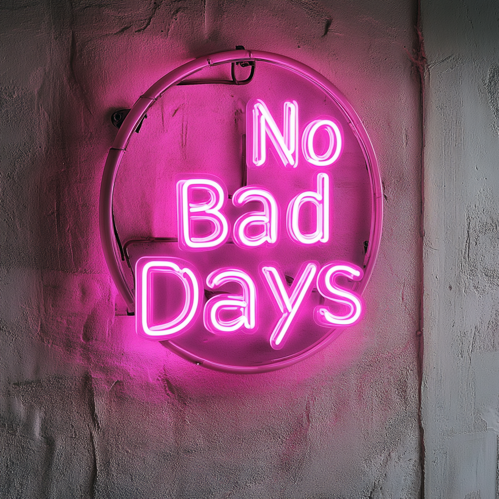 No Bad Days - Pink Neon Sign, 24 Inches