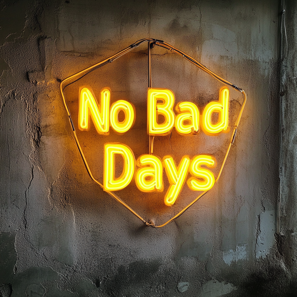 No Bad Days - Yellow Neon Sign, 24 Inches